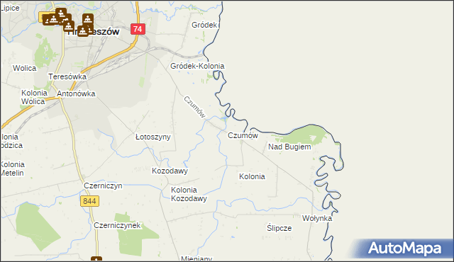 mapa Czumów, Czumów na mapie Targeo