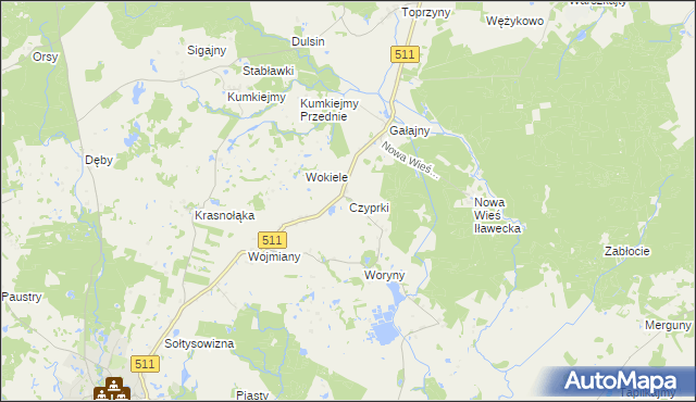 mapa Czyprki gmina Górowo Iławeckie, Czyprki gmina Górowo Iławeckie na mapie Targeo