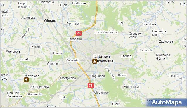 mapa Dąbrowa Tarnowska, Dąbrowa Tarnowska na mapie Targeo