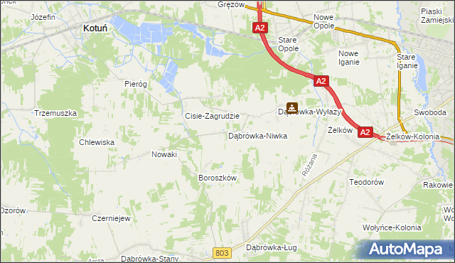 mapa Dąbrówka-Niwka, Dąbrówka-Niwka na mapie Targeo