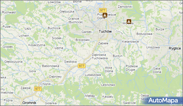 mapa Dąbrówka Tuchowska, Dąbrówka Tuchowska na mapie Targeo