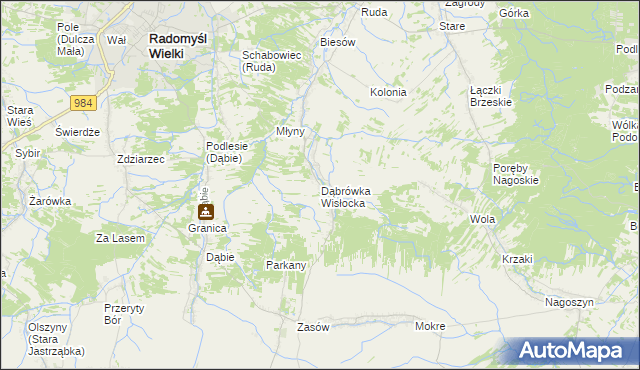 mapa Dąbrówka Wisłocka, Dąbrówka Wisłocka na mapie Targeo