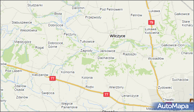 mapa Dacharzów, Dacharzów na mapie Targeo