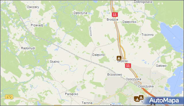 mapa Dalęcino, Dalęcino na mapie Targeo