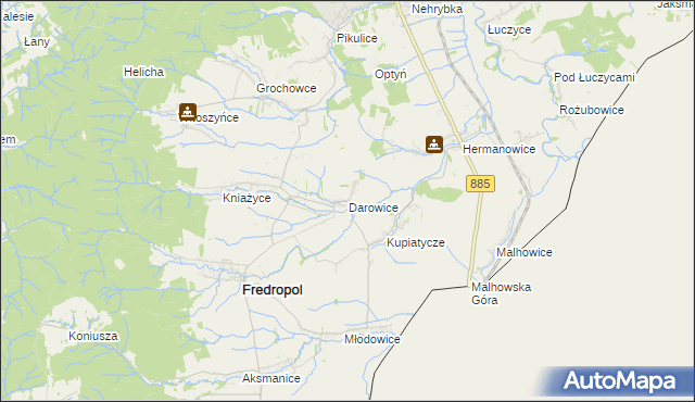 mapa Darowice, Darowice na mapie Targeo