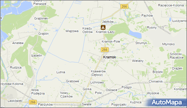 mapa Dębicz gmina Kramsk, Dębicz gmina Kramsk na mapie Targeo