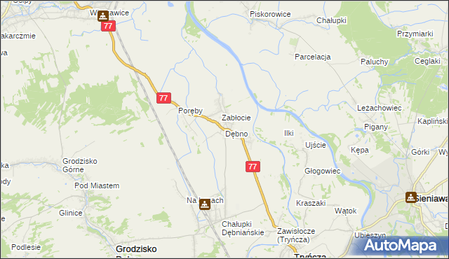 mapa Dębno gmina Leżajsk, Dębno gmina Leżajsk na mapie Targeo