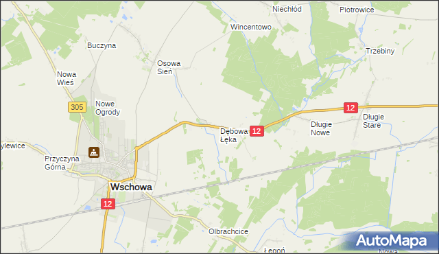 mapa Dębowa Łęka, Dębowa Łęka na mapie Targeo