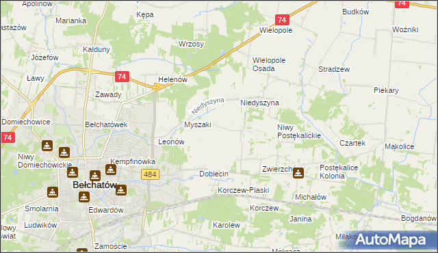 mapa Dobiecin-Kolonia, Dobiecin-Kolonia na mapie Targeo