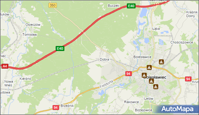 mapa Dobra gmina Bolesławiec, Dobra gmina Bolesławiec na mapie Targeo