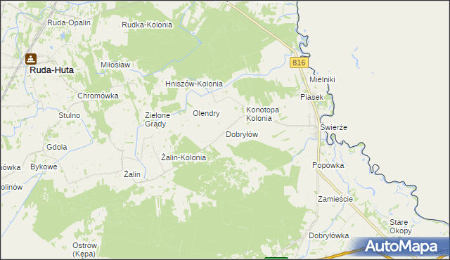 mapa Dobryłów, Dobryłów na mapie Targeo