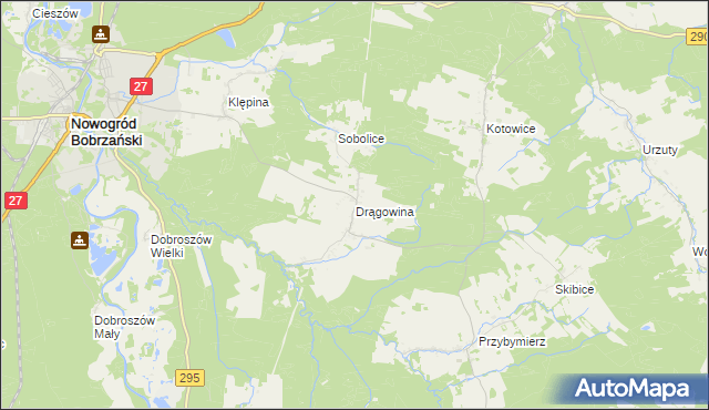 mapa Drągowina, Drągowina na mapie Targeo