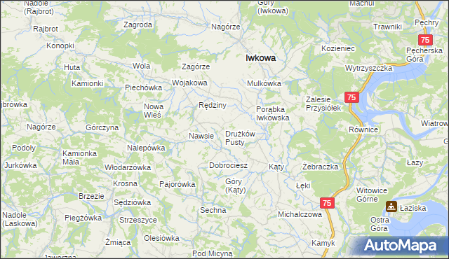 mapa Drużków Pusty, Drużków Pusty na mapie Targeo