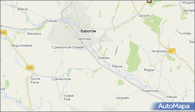 mapa Dzielów, Dzielów na mapie Targeo