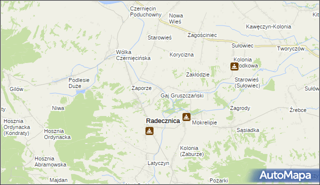 mapa Gaj Gruszczański, Gaj Gruszczański na mapie Targeo