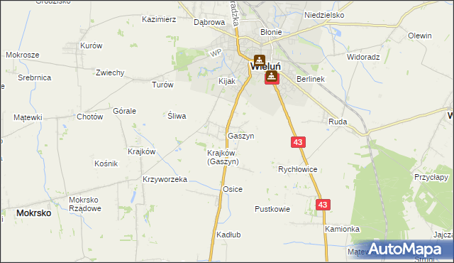 mapa Gaszyn, Gaszyn na mapie Targeo