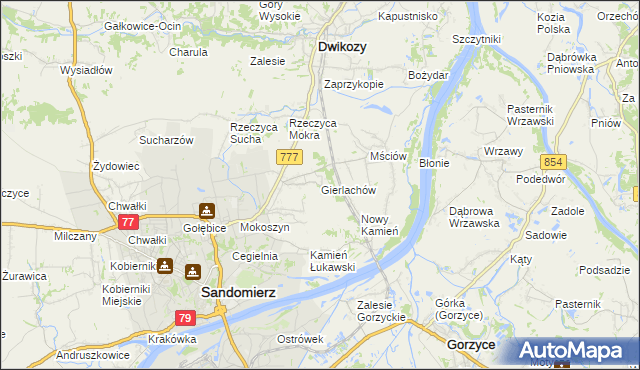 mapa Gierlachów, Gierlachów na mapie Targeo