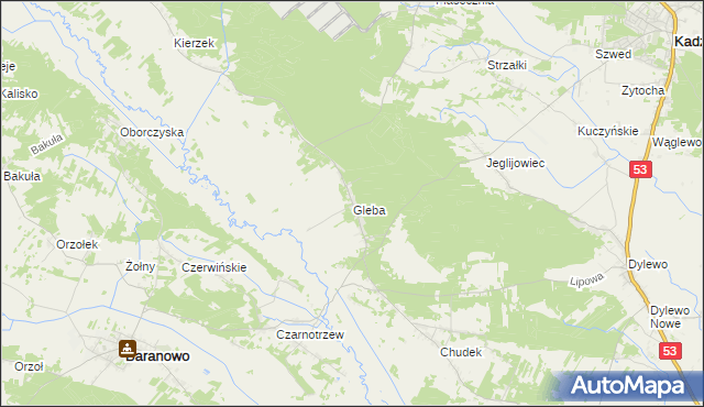 mapa Gleba, Gleba na mapie Targeo