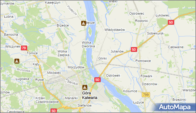 mapa Glinki gmina Karczew, Glinki gmina Karczew na mapie Targeo