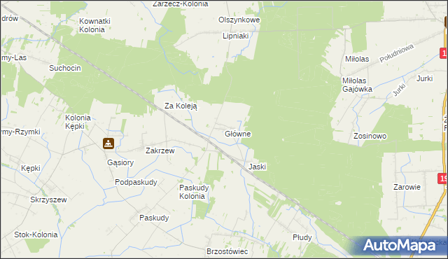 mapa Główne, Główne na mapie Targeo