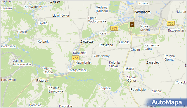 mapa Gołaczewy, Gołaczewy na mapie Targeo