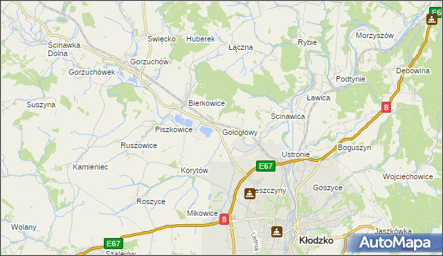 mapa Gołogłowy, Gołogłowy na mapie Targeo