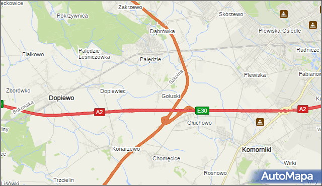 mapa Gołuski, Gołuski na mapie Targeo