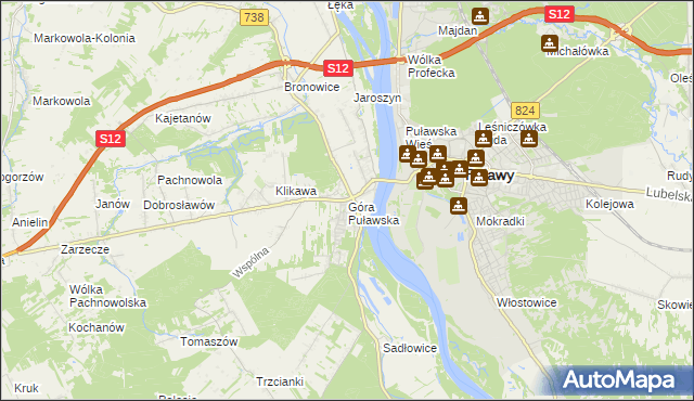 mapa Góra Puławska, Góra Puławska na mapie Targeo