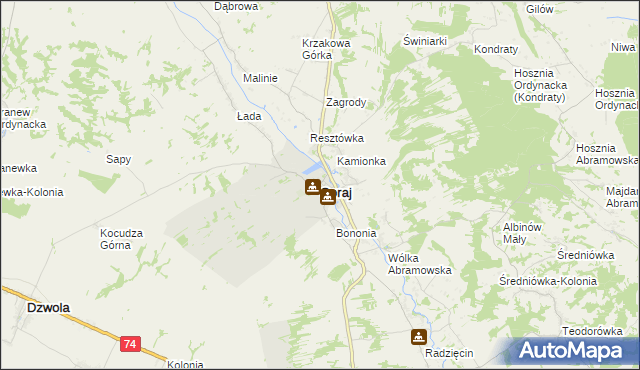 mapa Goraj powiat biłgorajski, Goraj powiat biłgorajski na mapie Targeo