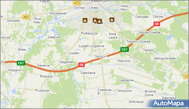 mapa Gorczyn, Gorczyn na mapie Targeo