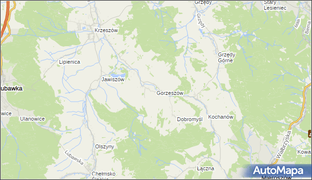 mapa Gorzeszów, Gorzeszów na mapie Targeo