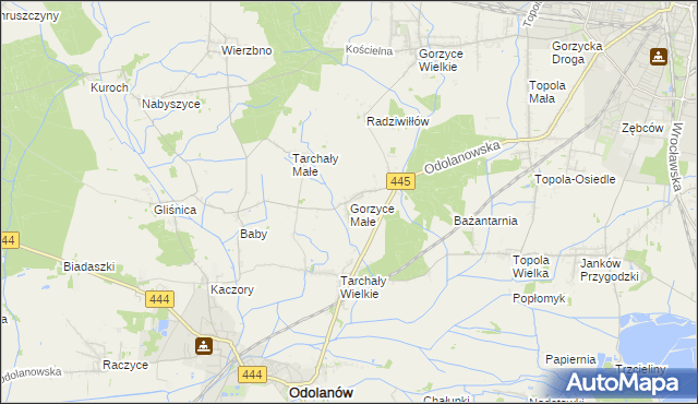 mapa Gorzyce Małe, Gorzyce Małe na mapie Targeo