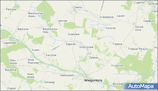 mapa Goszczowa, Goszczowa na mapie Targeo