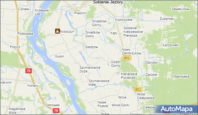 mapa Goźlin Mały, Goźlin Mały na mapie Targeo