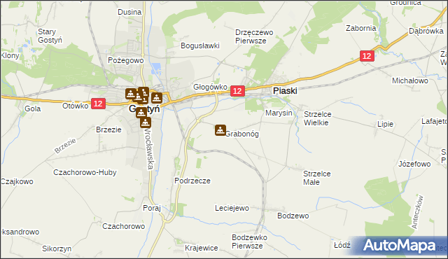 mapa Grabonóg, Grabonóg na mapie Targeo