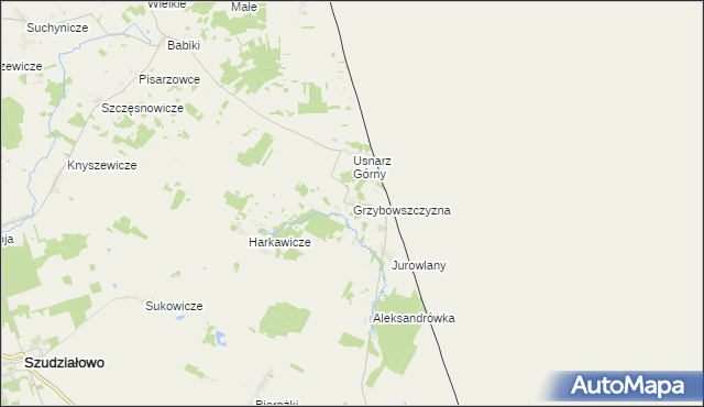 mapa Grzybowszczyzna, Grzybowszczyzna na mapie Targeo