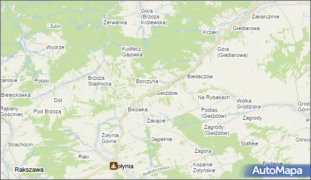 mapa Gwizdów gmina Leżajsk, Gwizdów gmina Leżajsk na mapie Targeo