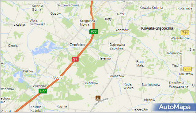 mapa Helenów gmina Orońsko, Helenów gmina Orońsko na mapie Targeo