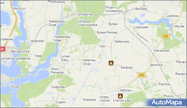 mapa Helenów Pierwszy gmina Kramsk, Helenów Pierwszy gmina Kramsk na mapie Targeo