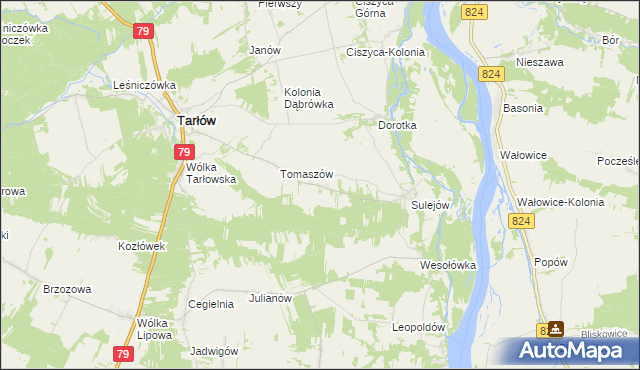 mapa Hermanów gmina Tarłów, Hermanów gmina Tarłów na mapie Targeo