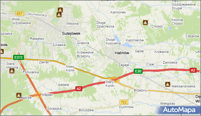 mapa Hipolitów gmina Halinów, Hipolitów gmina Halinów na mapie Targeo