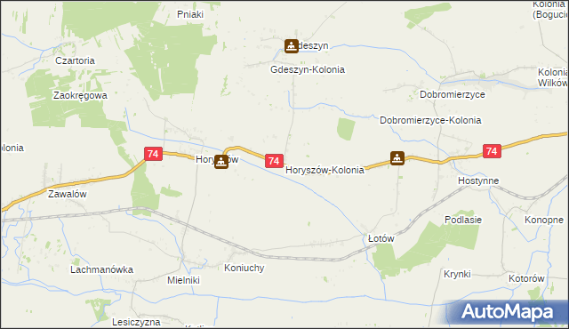 mapa Horyszów-Kolonia, Horyszów-Kolonia na mapie Targeo