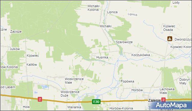 mapa Husinka, Husinka na mapie Targeo