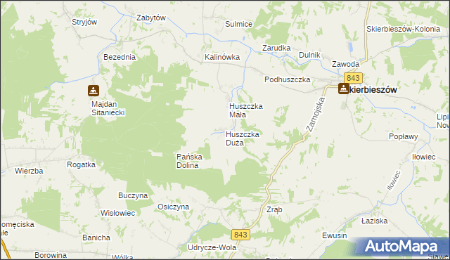 mapa Huszczka Duża, Huszczka Duża na mapie Targeo