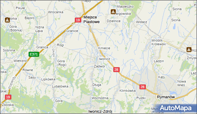 mapa Iwonicz, Iwonicz na mapie Targeo