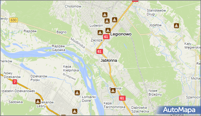 mapa Jabłonna powiat legionowski, Jabłonna powiat legionowski na mapie Targeo