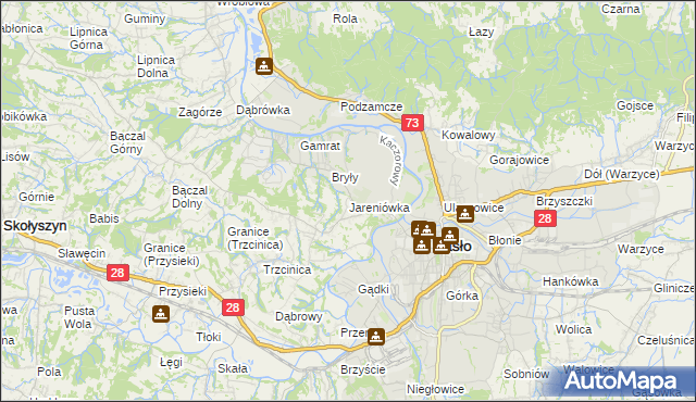 mapa Jareniówka, Jareniówka na mapie Targeo