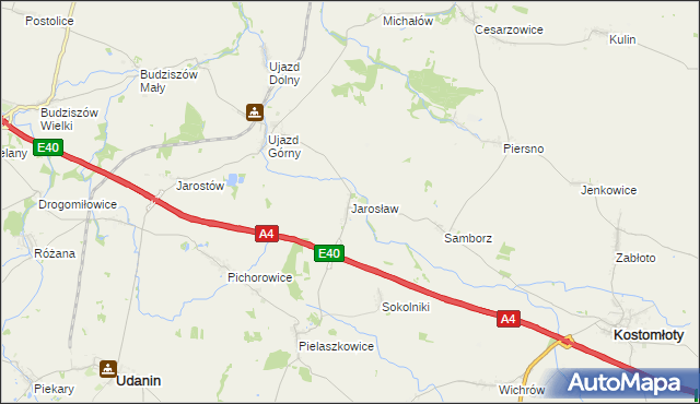 mapa Jarosław gmina Udanin, Jarosław gmina Udanin na mapie Targeo