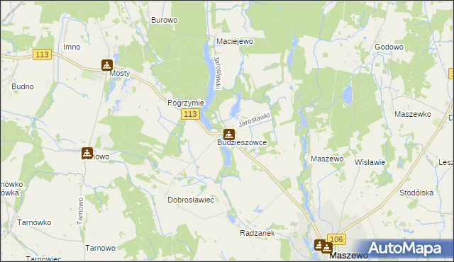 mapa Jarosławki gmina Maszewo, Jarosławki gmina Maszewo na mapie Targeo