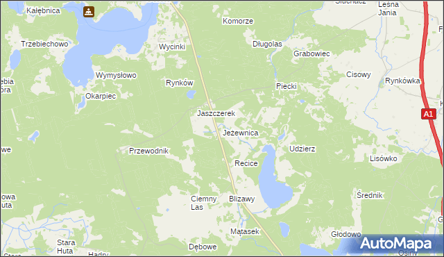 mapa Jeżewnica gmina Osiek, Jeżewnica gmina Osiek na mapie Targeo